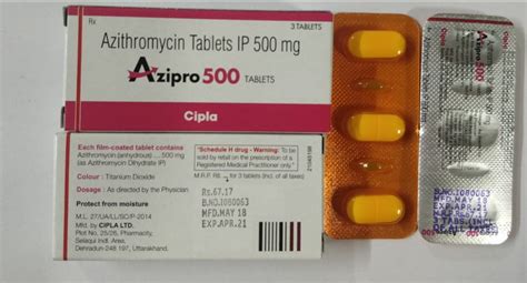 Azipro 500mg Azithromycin 500 Mg Tablets Ip Packaging Size 13 Tab At