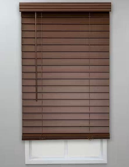 2 Inch Brown Faux Wood Blinds - DS Shading