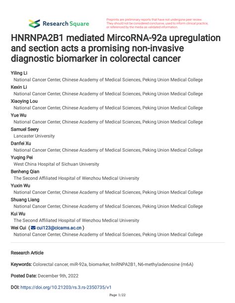 Pdf Hnrnpa2b1 Mediated Mircorna 92a Upregulation And Section Acts A