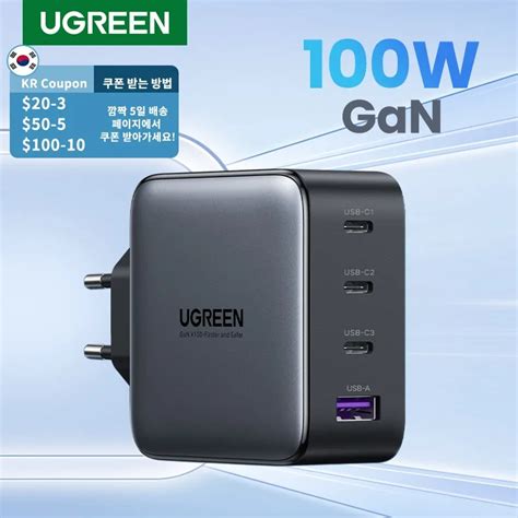 Ugreen gan carregador 100w usb c pd carregador rápido qc4 0 3 0 carga