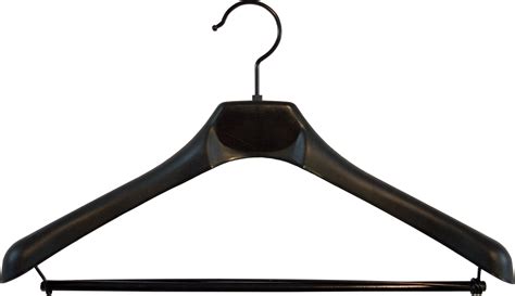 Deluxe Black Plastic Suit Hanger With Wooden Locking Bar, (Box Of 50 ...