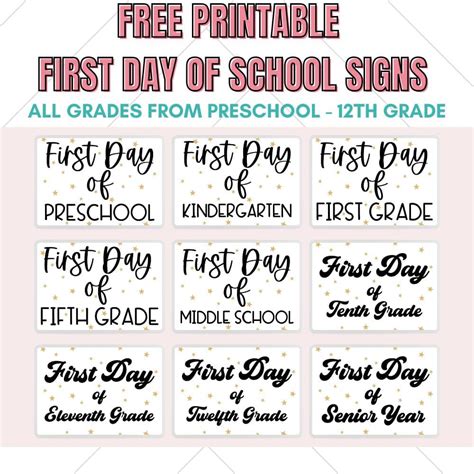 Free Printable First And Last Day Of School Signs 41 Off