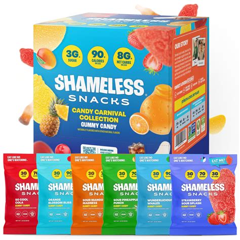 Shameless Snacks Candy Carnival BCF26 - Healthy Low Sugar Snacks with