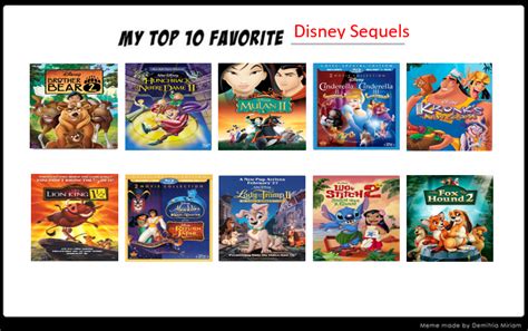 My Top 10 Favorite Disney Sequels By Octopus1212 On Deviantart