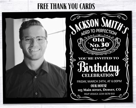 Photo Whiskey Invitation Adult Birthday Invitation Adult Etsy