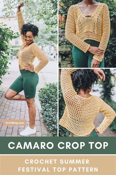 Camaro Crop Top Mesh Crochet Top Pattern Tl Yarn Crafts Crochet Tops Free Patterns Crochet