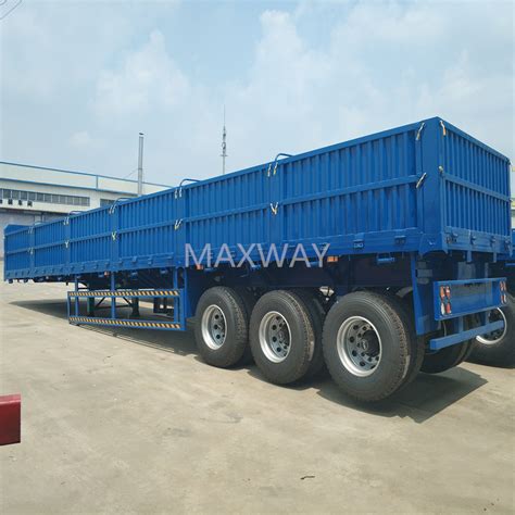 Axles Ton Flatbed Cargo Container Loading Sidewall Semi Trailer