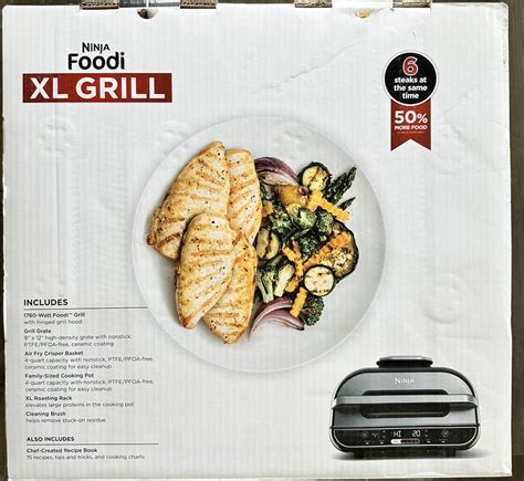 Ninja Foodi Bg A Xl In Indoor Grill With Qt Air Fryer Brand New