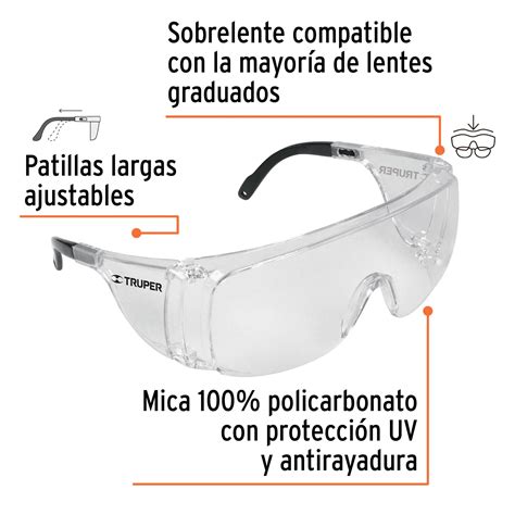 Ficha Tecnica Sobrelentes De Seguridad Transparentes Truper Safe