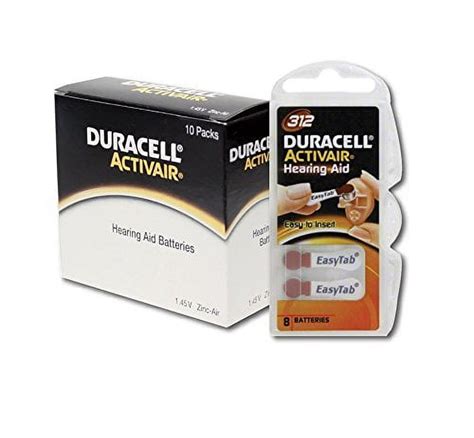 Duracell Activair Size 312 Hearing Aid Batteries Long Lasting Easy