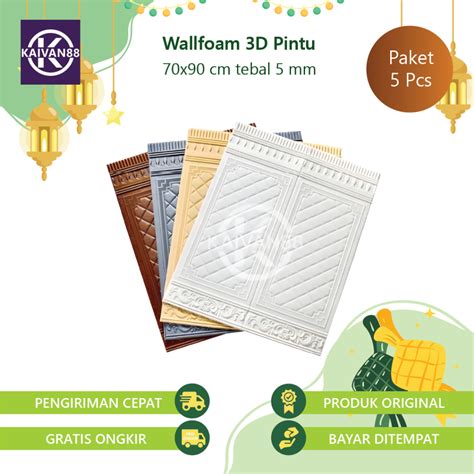 Jual Kaivan Paket Lembar Wallpaper Motif Pintu X Cm Tebal Mm