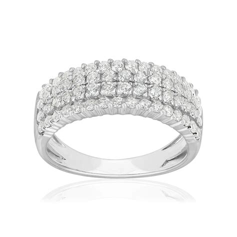 Bague or 750 blanc diamants synthétiques 1 01 carat MATY