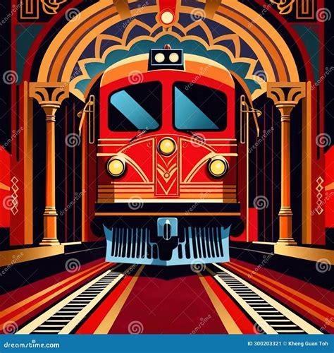 Luxury Train Railway Travel, Elegant Retro Vintage Art Deco ...