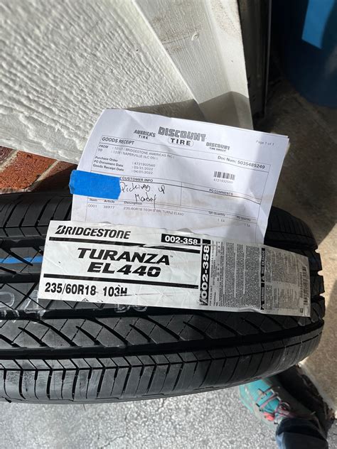 1 Brand New 235 60R 18 Bridgestone Turanza EL 440 2021 Honda