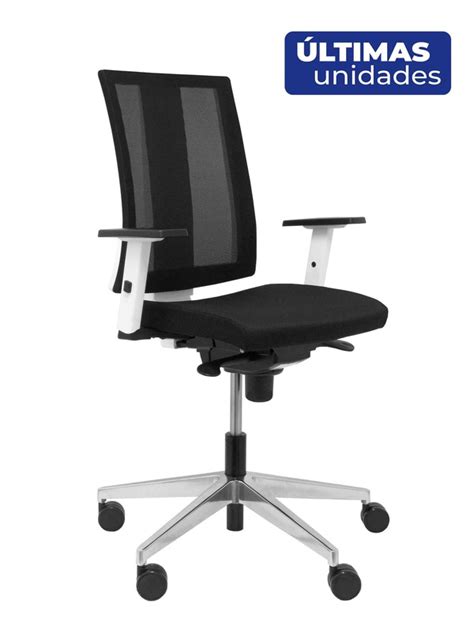 Silla Navigo Blanca Con Respaldo Malla Asiento Bali Negro Sbbali