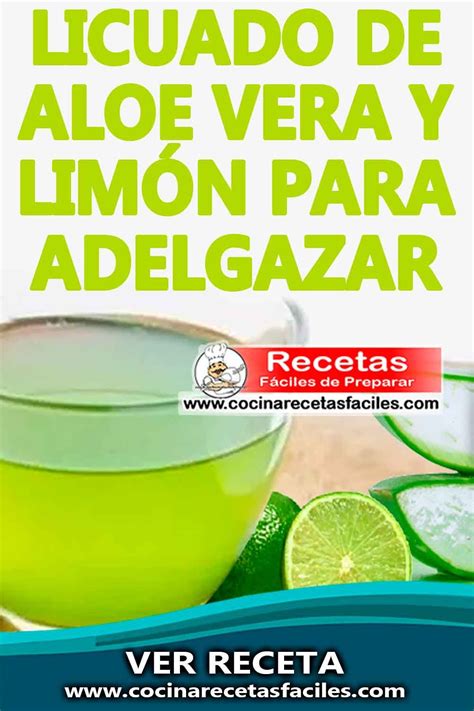 Licuado de aloe vera y limón para adelgazar Batidos para adelgazar