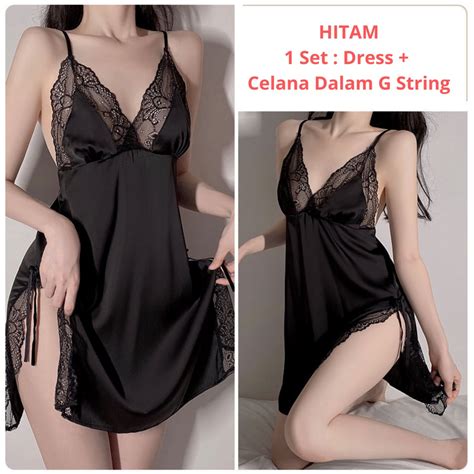 Jual Gaun Malam Seksi Lingerie Seksi Baju Tidur Lace Seksi Free Celana