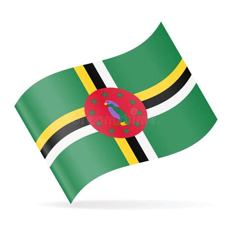 Dominica Flag Vector Waving Icon Stock Illustration Illustration Of