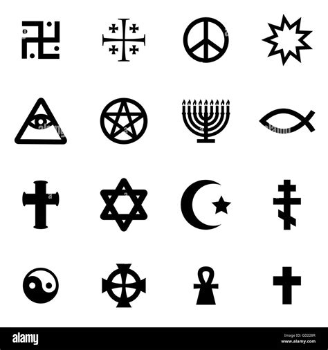 Religion Symbols Black and White Stock Photos & Images - Alamy