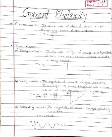 Current Electricity Class 12 Physics Handwritten Notes Physics Notes Physics Biology Facts