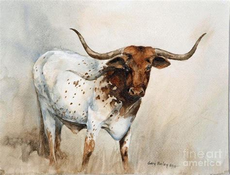 Texas Longhorn Painting - Texas Longhorn Fine Art Print