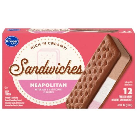 Kroger® Neapolitan Ice Cream Snowboard Sandwiches 12 Ct Pick ‘n Save