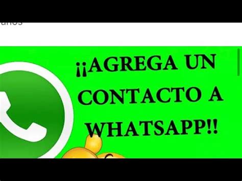 Como Agregar Un Contacto A Whatsapp YouTube