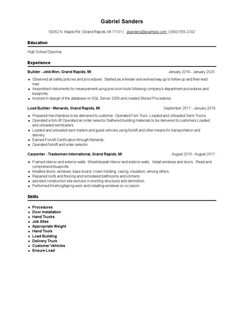 Builder Resume Examples and Tips - Zippia