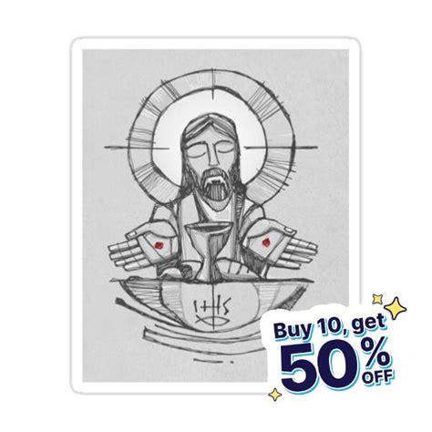 Jesus Christ Eucharist Illustration Sticker For Sale By Bernardo