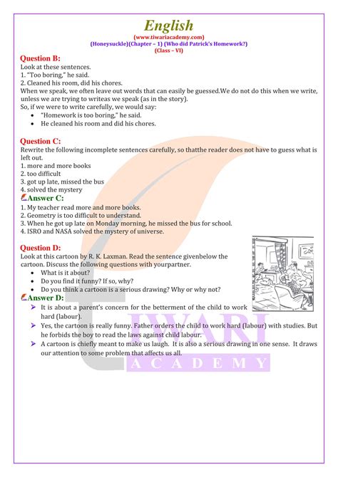 NCERT Solutions For Class 6 English Honeysuckle Chapter 1