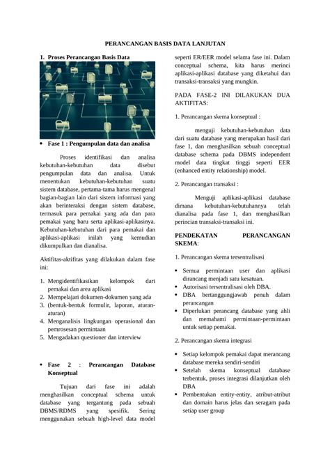 PDF PERANCANGAN BASIS DATA LANJUTAN