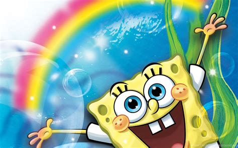 Rainbow Spongebob Squarepants Happy Wallpapers Desktop Background