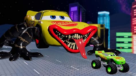 Epic Escape From The Lightning Mcqueen Lizard Eater Megahorn Car