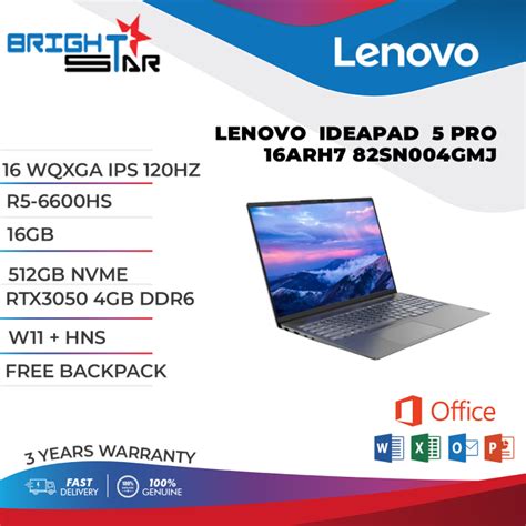 Lenovo Laptop New Ideapad Pro Gmj Inch Wqxga Ips Hz Ryzen