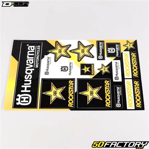 Stickers Rockstar Husqvarna Racing MX 30 5x46 Cm Planche D Cor