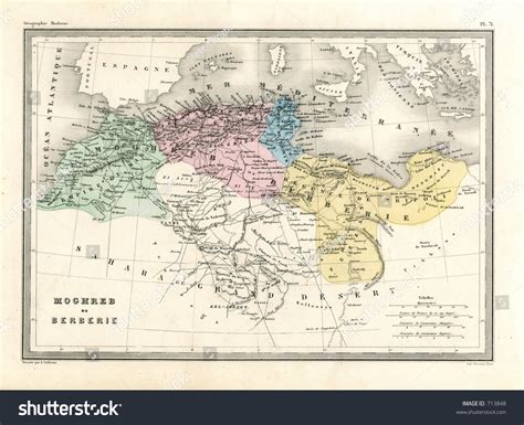 Antique Map Of Barbary Coast Of North Africa Stock Photo 713848 ...