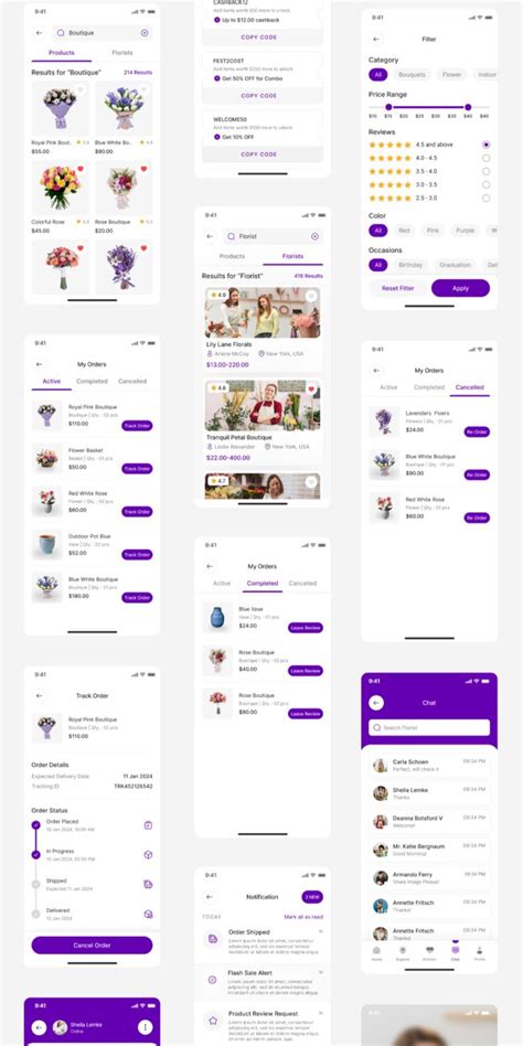 Flower Delivery Mobile App Uiux Design Flower Shop Ecommerce App Ui