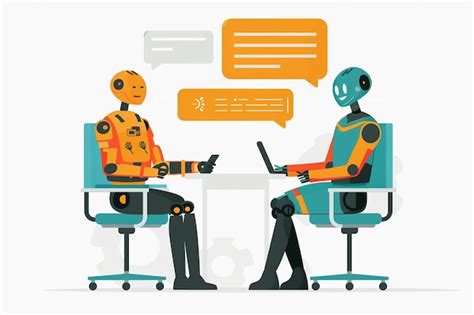 Artificial Intelligence Robot Chatting With Human Premium Ai