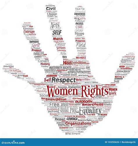 Vector Women Rights Equality Free Will Hand Print Stamp Stock Vector