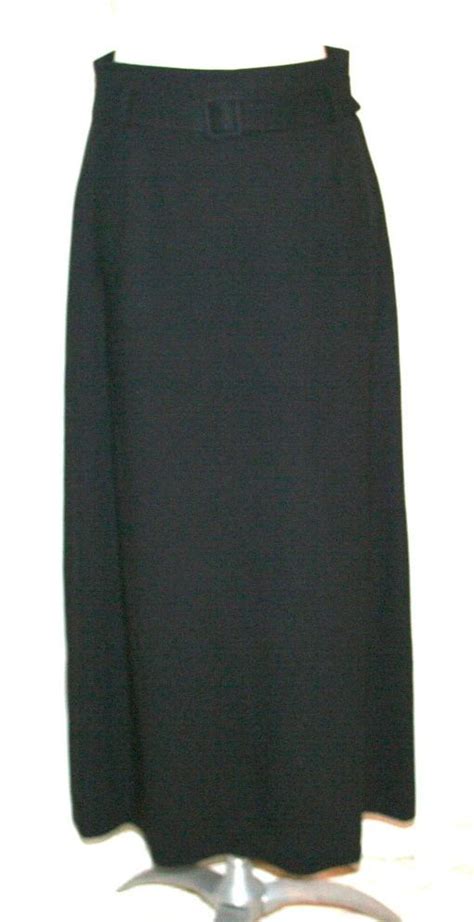 Banana Republic Black Wool Belted A Line Long Skirt Womens Skirt