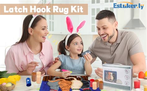 EsLuker Ly Latch Hook Rug Kits DIY Crochet Carpet Cats Patterns Pre