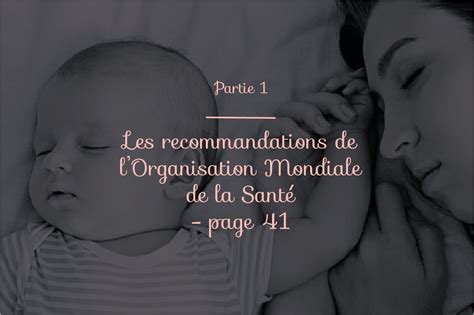 Les Recommandations De Lorganisation Mondiale De La Santé 1 Fée Dodo