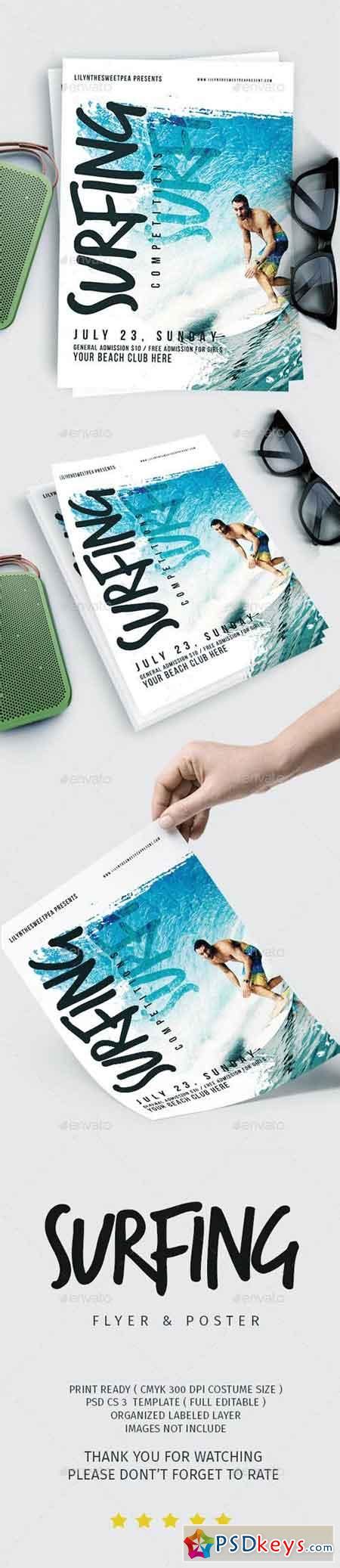 Surfing Competition Flyer And Poster 20181089 Free Download Photoshop