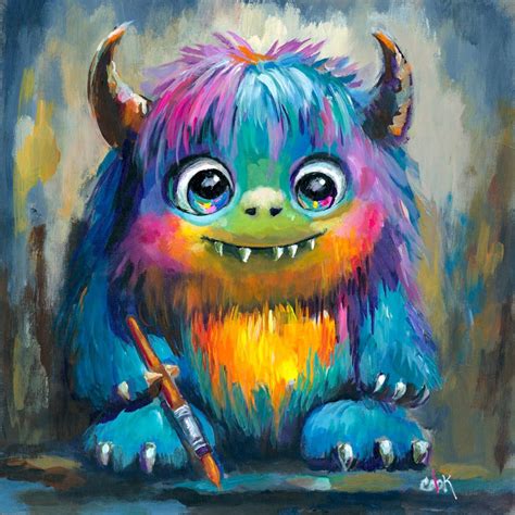wild  art monster academy  fine art  acrylic painting