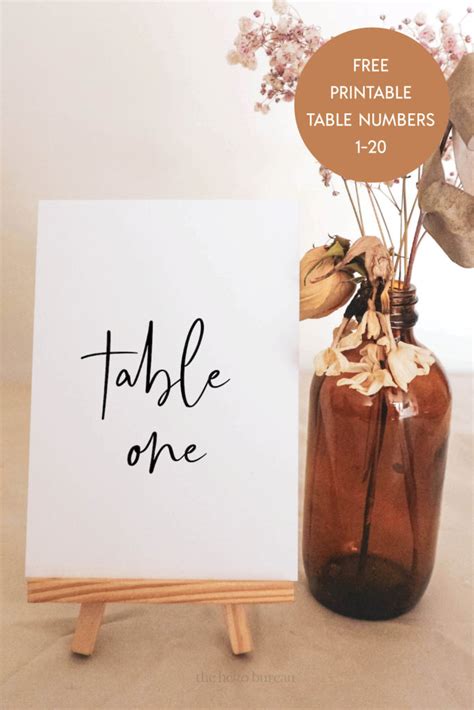 Printable Table Numbers Wedding Table Number Sign Diy Printable Table