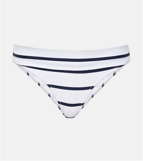 Fold Over Striped Bikini Bottom In Blue Heidi Klein Mytheresa