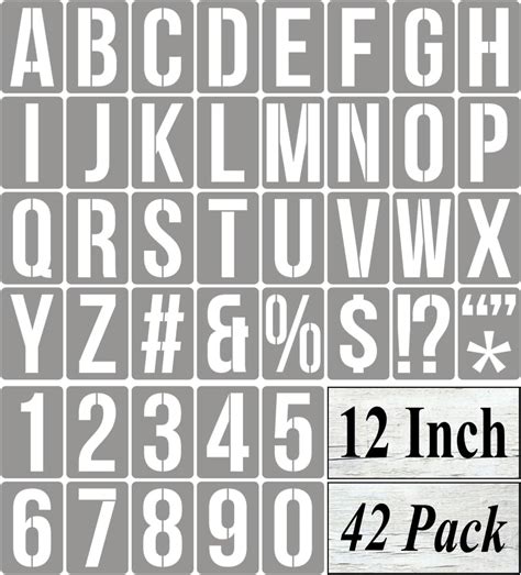 12 Inch Alphabet Letter Stencils For Painting 42 Pack Letter And Number Stencil