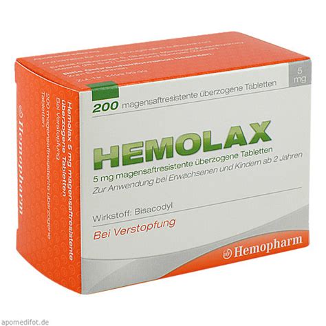 HEMOLAX 5mg magensaftresistente überzogene Tabletten ab {PRICE}€