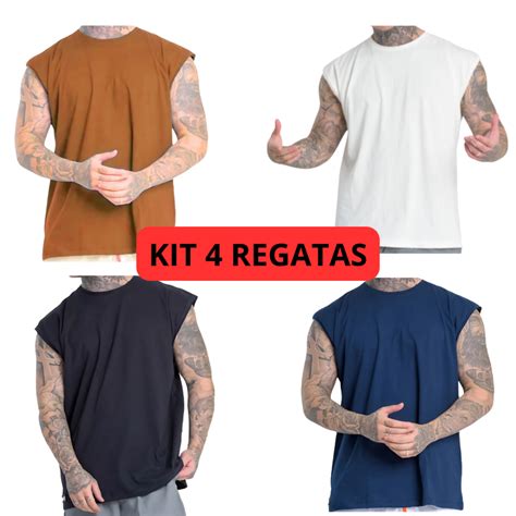 Kit Camiseta Regata Oversized Masculina Academia Mach O Treino