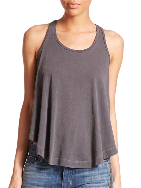 Splendid Supima Cotton Racerback Tank Top In Gray Lyst